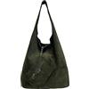 Modarno Borsa a tracolla da donna in pelle scamosciata pochette, borsa a tracolla, shopper, da donna, in vera pelle (Verde Notte)