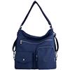 NOTAG Borsetta Donna, Multi Tasche Borsa Tracolla Zaino Impermeabile da Viaggio Per Shopping (Blu scuro)