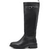 IF Stivali Alti da Donna Tipo Cavallerizza da Equitazione con Tacco Basso Decorati con Fibbia e Cinghia GA052 Nero N.36