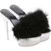 Holibanna Tacchi Alti Piuma Sandali Con Tacco Trasparente Pistoni Della Piattaforma per Le Donne-Size 37