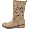 IF Fashion Scarpe da Donna Stivali Primaverili Estivi Traforati Al Polpaccio Biker Anfibi LY70-1 tortoraN.39