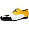 YFFUSHI Scarpe Oxford Uomo in Pelle Verniciata con Contrasto di Colore Scarpe Eleganti e Lacci per Abito da Matrimonio, Giallo, 43 EU