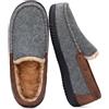 RockDove Pantofole Uomo Hearthfire in Memory Foam Moc, 44EU, Grigio