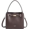 David Jones - Borsa a Mano Secchio Indossato a Spalla - Borsa a tracolla di medie dimensioni - 3 scomparti multitasche - Elegante classico chic città alla moda Designer Bucket Bag, marrone cioccolato