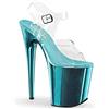 Pleaser FLAMINGO-808 CLR/Turquoise Chrome UK 4 (EU 37)