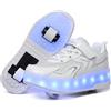 YongerYong Scarpe con Rotelle Pattini LED Luce per Ragazzi e Ragazze, Scarpe con Automatiche Rotelle Retrattile,Outdoor Multisport Ginnastica Running Sneaker per Bambino