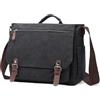 DORRISO Uomo Borsa Tracolla Grande Sacchetto Messaggero per 14 Pollici Computer Sacchetto con Manico per Viaggio Sportiva Quotidiano Lavoro Casuale Scuola Vintage Uomo Tela Borsa Spalla Nero