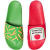 Dedoles Ciabatte Donna Uomo & Bambini Sandali per Spiaggia e Piscina con tanti Design Patatine Fiori Volpe Lama Nuvole Ketchup Regalo, Color: Patatine fritte e ketchup, 41 EU