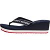 Tommy Hilfiger Donna Infradito Summer Sandal con Tacco a Zeppa, Blu (Space Blue), 42