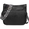 FORRICA Borsa a Tracolla Donna Grande Borsa a Spalla Moda Borsetta Messenger in Pelle PU con Leopardata Tracolla Nero A