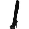 Pleaser - DELIGHT-3002, Polacchine Donna, Color Nero (Blk STR Velvet/Blk), Talla 37