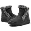 JOMIX Stivaletti Donna Invernali Stivali Bassi Pelosi Imbottiti Pelliccia Sintetica Scarpe Calde con Pelo Comodi da Neve MD9761 Grigio, 36