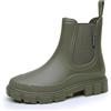DRECAGE Stivali Pioggia Donna Impermeabile Antiscivolo Stivali Chelsea Corti da Donna Comode Stivali di Gomma Giardinaggio Scarpe Verde 36