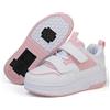 Rolltongoz Scarpe Ragazza da Ragazzo con Ruote, 2 in 1 per Bambini, con rotelle, per Skateboard, Sneakers,Rosa,32EU