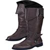 Generisch 2025 Stivali medievali da uomo, stivali cosplay lunghi al polpaccio, tacco basso, stivaletti per feste in costume di Halloween apparizioni Camp scarpe da uomo rosso, marrone, 47 EU