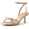 DREAM PAIRS Sandali Donna Fiocco Kitten | Tacco gattino 7,5 cm, punta quadrata aperta, fiocco romantico, soletta imbottita, suola antiscivolo, eleganti per matrimoni.