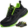ISOOUS Scarpe Antinfortunistiche Uomo Donna Scarpe da Lavoro Leggero Comode Traspiranti Punta in Plastica Antiscivolo Cucina Nero Verde EU 36