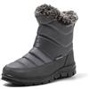 JOMIX Stivali Donna Doposci Stivaletti Invernali da Neve Pelosi Caldi Scarpe Impermeabile da inverno, MD9543, Grigio Scuro, 36 EU