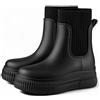 ZEPYFXIT Stivali da Pioggia Donna Impermeabili Chelsea Stivali di Gomma Galosce Eleganti Giardinaggio Scarpe Antiscivolo per Inverno Polacchine (Nero 4024, 38 EU)