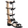 FQLGJMY Donna ginocchio alto romano taglio fuori gladiatore sandali estate casual cinghia caviglia aperta dita traspirante indietro cerniera tacco basso sandali