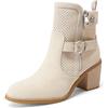 QUEEN HELENA Tronchetti Traforati Stivaletti con Tacco Casual Donna X32-36 (Beige, Sistema Taglie Calzature EU, Adulto, Donna, Numero, Media, 38)
