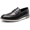 Bruno Marc Abito da uomo Penny Loafer Slip-on Scarpe, nero, 44.5 EU