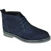 Evoga Scarpe Polacchine Uomo Class Scamosciate Pelle Nabuk Inglesine Casual (Blu Scuro, 43)