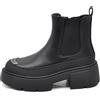 IF Stivaletti Chelsea Donna Punta Rinforzata con Suola Chunky Tacco Largo Plateau Platform stile Punk Roke GL50 nero N.38