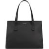 Lloyd Baker London - Borsa tote LALITAH in pelle: design moderno senza tempo in 100% vera pelle pieno fiore con chiusura a zip intera, Nero , Large