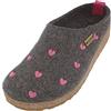 HAFLINGER Grizzly Cuoricini pantofola in sughero antracite, taglia 36
