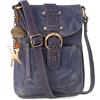 Catwalk Collection Handbags - Borsa a Tracolla Piccola - Borsetta Donna - Pelle Invecchiata - Tracolla Regolabile - Messenger - Jolene