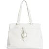 CAFèNOIR - Shopping Bag Morbida Con Tasca Frontale E Passante A Treccia In Metallo, Da Donna, Colore Bianco, Taglia Unica