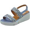 Melluso R80115 Ischia Jeans Sandali per Donna in Tessuto Blu con Zeppa Alta (Taglia 38)