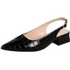 Jemnpela Scarpe Donna Punta Affilata Slingback Tacco Basso Blocco 3cm Tacco Vintage Pumps Comode Cinturino Caviglia Fiocco Eleganti Matrimonio Ufficio Lavoro Festa Appuntamenti Abbigliamento Quotidiano