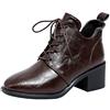 MGGMOKAY Stivaletti stringati da donna Stivali moda retrò Scarpe Autunno Inverno Comodi Stivali da Combattimento,Marrone,41