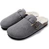 JOMIX Pantofole Donna Invernali Calde Ciabatte Casa Punta Chiusa con Pellicia Sintetica Zoccoli Comode Morbide MD2439 Grigio 40