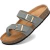 ARRIGO BELLO Pantofole Donna Ciabatte Sughero Fibbia Regolabile Sandali Traspirante Scarpe da Estive 7511 Verde EU39