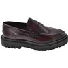 Malu Shoes Mocassini Uomo College con bendina in Vera Pelle abrasivata Bordeaux Spazzolato Fondo Gomma Alto Nero 4,5 cm (43 EU)