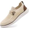 CAIQDM Comodo Slip di Colore Nudo da Uomo sui Mocassini Solette Antiscivolo alla Pelle da Passeggio Scarpe Casual Moda retrò Leggero e Traspirante Fitness all'aperto Scarpe da Jogging Bianco Sporco EU 48