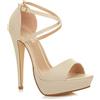 AJVANI Donna tacco alto fibbia cinturini incrociati scarpe punta aperta sandali numero 7 40