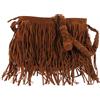 VALICLUD 1 borsa a tracolla in pelle con nappa, borsa a tracolla da donna con frange (marrone chiaro)