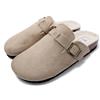 JOMIX Pantofole Donna Invernali Calde Ciabatte Casa Punta Chiusa con Pellicia Sintetica Zoccoli Comode Morbide MD2439 Beige 37