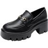 DREAM PAIRS Mocassini Donna Plateau | Tacco 6,6 cm, plateau 3 cm, soletta memory foam, punta tonda, dettaglio a catena, stile Y2K.