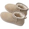 cutecool Mini stivali da donna, classici mini stivali imbottiti con pelliccia, caldi stivali invernali con rivestimento antiscivolo, beige., 42 EU