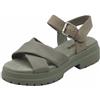 Timberland Clairemont Way-Cinghia incrociata, Sandalo Donna, Grigio marrone chiaro a grana completa, 39 EU