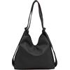 FrasiBags Borsa da Donna a Spalla Convertibile in Zaino in Vera Pelle Made in Italy, Borsa Zaino 2 in 1 Made in Italy (Nero)