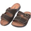 JOMIX Ciabatte Uomo Estive con Strappo Sandali Eleganti Comodi Pantofole Pelle Ergonomico Morbido Look Casual con Doppia Fibbia Regolabile MOX250687 Marrone 41