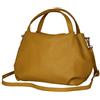 AMBRA Moda borsa a mano di donna, borsa a tracolla, borsa a spalla italiana in vera pelle dollaro GL023 (giallo senape)