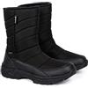 HEYO Stivali da neve da uomo, caldi, invernali, da trekking, imbottiti, impermeabili, con chiusura lampo, Nero , 46 EU