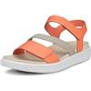 ECCO donna Flowt 2 Band Sandalo, Nubuck corallo, 39/39.5 EU